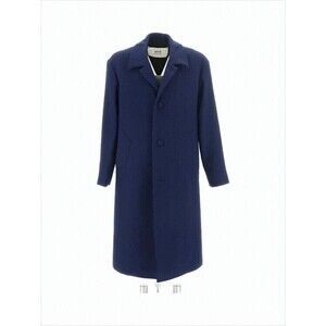 Ami Paris Tailored Wool-Blend Casual Coat With Structured Collar - NWT